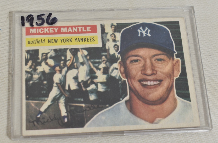 Mickey Mantle 1956 baseball card, Ex-NM, estimated at $25-$1,000 