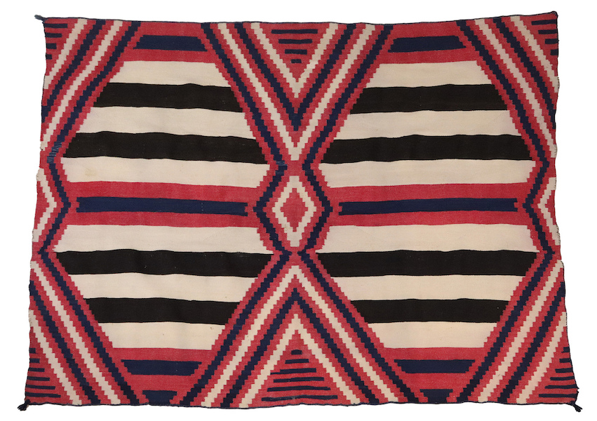 Circa 1870-1875 Navajo Fourth Phase Chief's wearing blanket, estimated at $25,000-$35,000