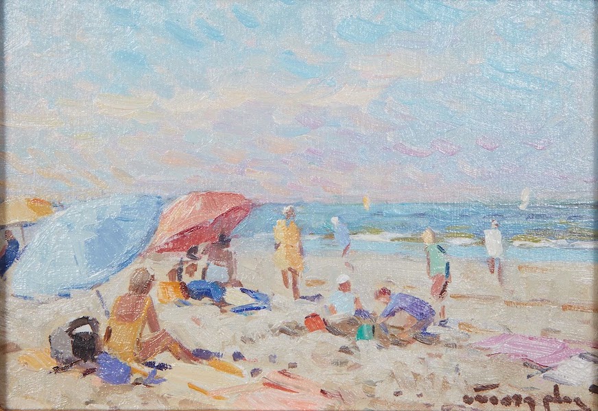 Niek Van der Plas, ‘Beach Scene,’ estimated at $600-$900