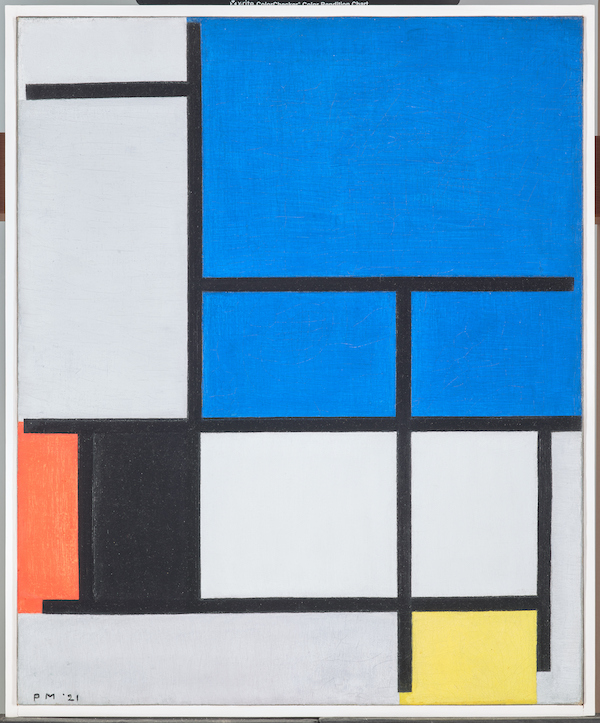 Piet Mondrian, ‘Composition with Large Blue Plane, Red, Black, Yellow, and Gray,’ 1921. Oil on canvas, 23 3/4 by 19 5/8 in. Dallas Museum of Art, Foundation for the Arts Collection, gift of Mrs. James H. Clark, 1984.200.FA. Image credit: Courtesy Dallas Museum of Art 