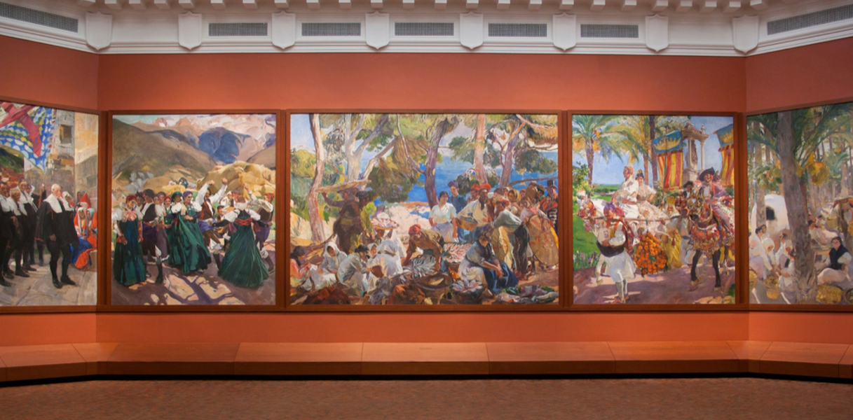 View of the Hispanic Society Museum & Library’s Sorolla Gallery, featuring the work ‘Visions of Spain.’ Image courtesy of the HSM&L