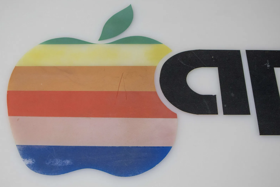 Detail of Apple Computer trade sign, estimated at $100,000-$200,000. Image courtesy of Alexander Historical Auctions