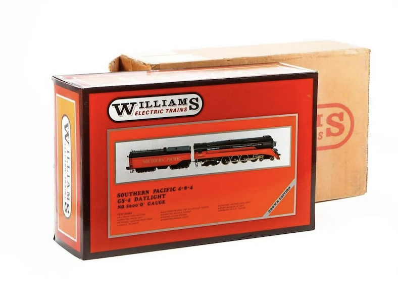Williams electric trains Southern Pacific 4-8-4 GS-4 Daylight No. 5600 in original packaging with shipping carton, estimated at $200-$400