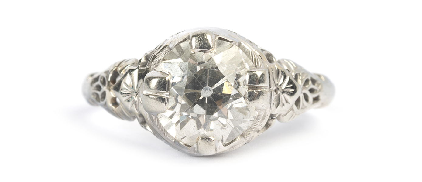 18K gold ring with 1.90-carat diamond, $6,765