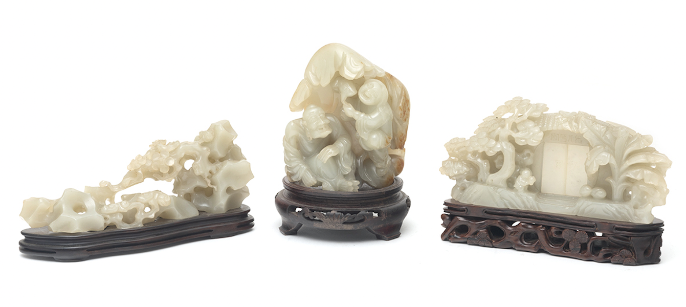 Group of three Chinese jade carvings, $2,767 