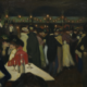 Pablo Picasso, ‘Le Moulin de la Galette,’ Paris, circa November 1900. Oil on canvas, 89.7 by 116.8cm. Solomon R. Guggenheim Museum, New York, Thannhauser collection, gift, Justin K. Thannhauser 78.2514.34. Photo credit David Heald, Solomon R. Guggenheim Foundation, New York © 2023 Estate of Pablo Picasso / Artists Rights Society (ARS), New York
