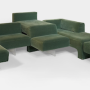 Green Vladimir Kagan Omnibus sofa, $22,680. Image courtesy of Freeman’s