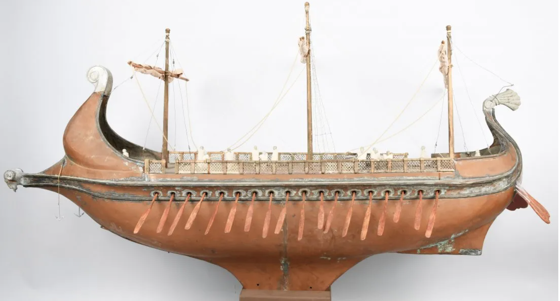 This six-foot-long screen-used ship prop from the 1925 film ‘Ben Hur’ sold for $7,000 plus the buyer’s premium in December 2017. Image courtesy of Milestone Auctions and LiveAuctioneers.