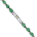 A Cartier Art Deco emerald and diamond platinum wristwatch achieved $50,000 plus the buyer’s premium in April 2018. Image courtesy of Fortuna Auction and LiveAuctioneers.
