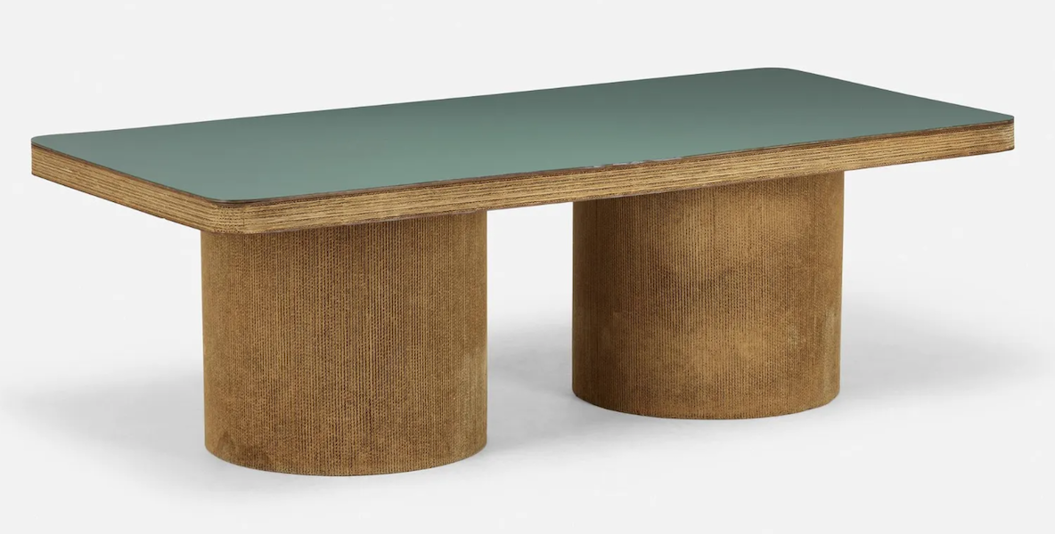 This circa-1980 custom Frank Gehry dining table sold for $12,000 plus the buyer’s premium in June 2021. Image courtesy of Wright and LiveAuctioneers.