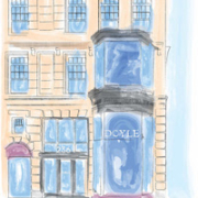 Illustration of the pop-up gallery Doyle has opened at 236 Clarendon Street in Boston. Image courtesy of Doyle New York