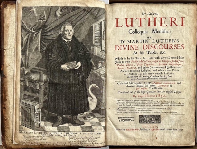 Martin Luther, ‘Divine Discourses At His Table,’ estimated at $1,000-$2,000