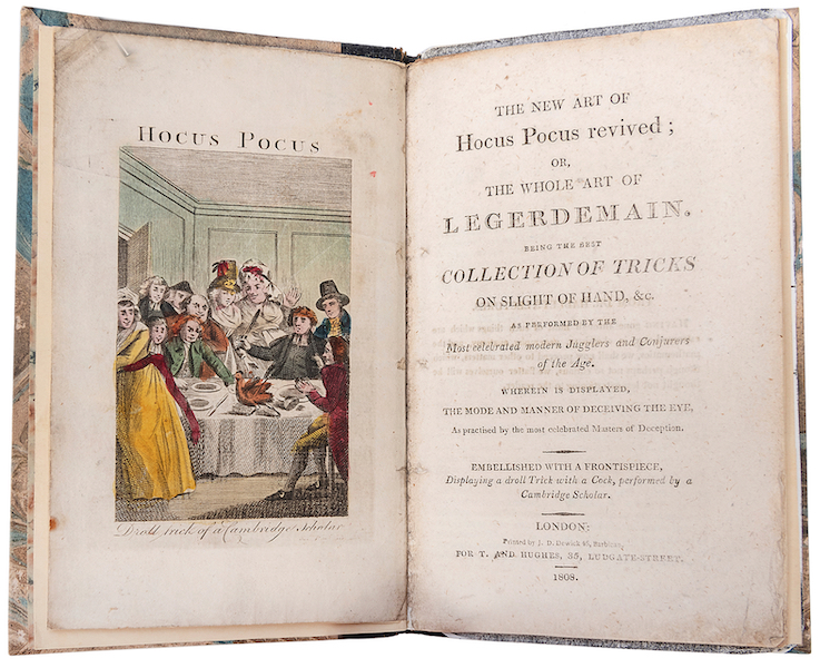 1808 copy of ‘New Art of Hocus Pocus Revived,’ estimated at $3,000-$5,000