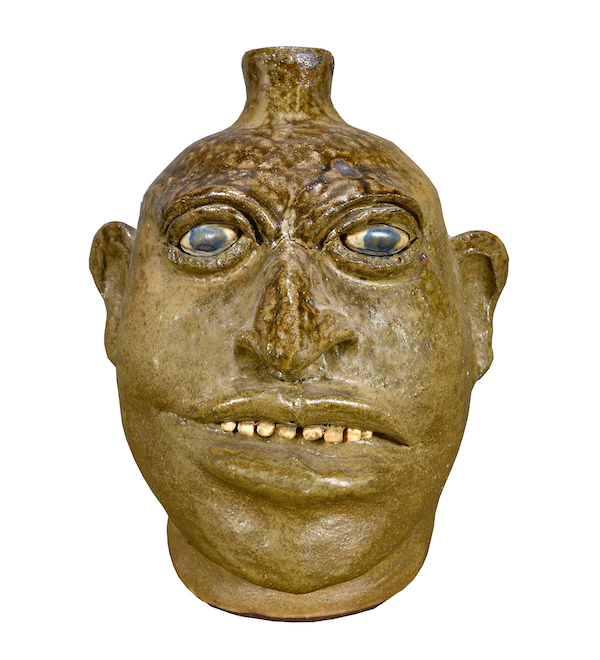 Lanier Meaders Big Head Face Jug, one of six face jugs by the late Georgia folk potter in the sale lineup, estimated at $800-$1,200