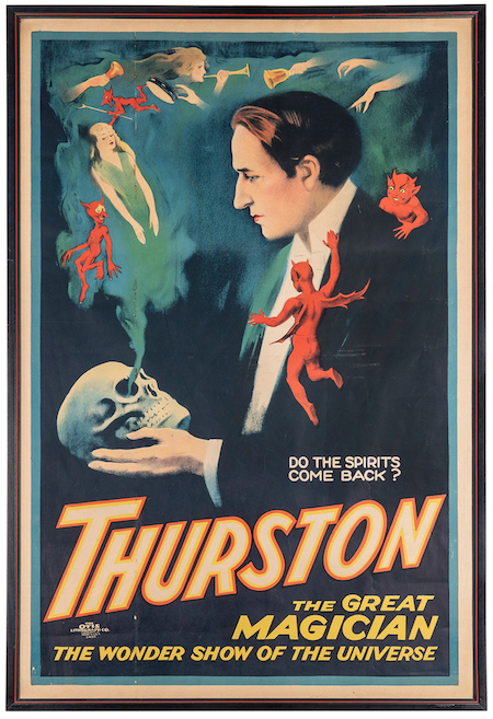 Circa-1929 poster touting magician Howard Thurston, estimated at $1,800-$2,600