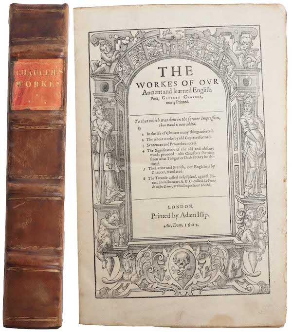 ‘Workes of Chaucer,’ 1602, Speght Edition, estimated at $7,000-$9,000 