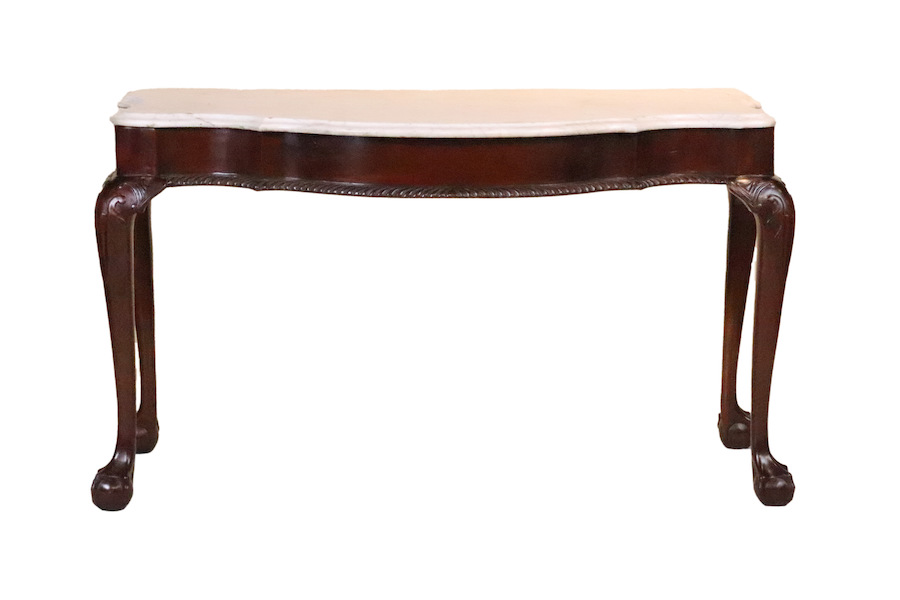 Ludlow-Powell-Ramsdell Chippendale mahogany marble-top pier table, made in New York, circa 1760-1780, estimated at $20,000-$40,000