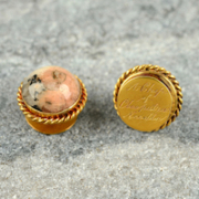 A pair of Victorian dress studs ornamented with granite chipped from Cleopatra’s Needle delighted bidders on February 9. Image courtesy of Fellows