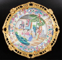 Chinese ormolu mounted famille bowl, estimated at $1,500-$3,000