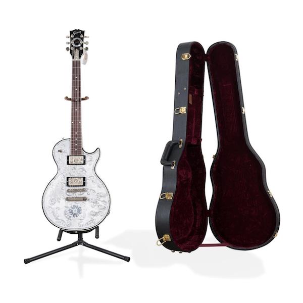 One-of-a-kind Gibson Les Paul custom model LPSPSC electric guitar, with original case and stand, $7,865