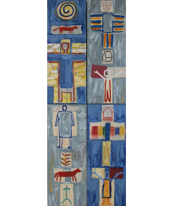 Jaune Quick-To-See Smith, ‘Okanogan Series #4 and #6,’ estimated at $20,000-$30,000. Image courtesy of Clarke Auction Gallery