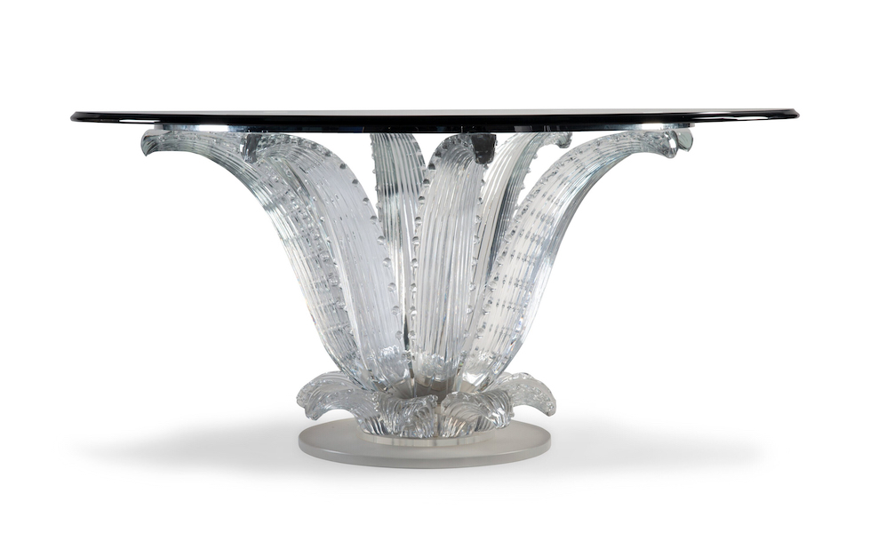 Marc Lalique clear and frosted glass Cactus center table, $30,000. Image courtesy of Heritage Auctions