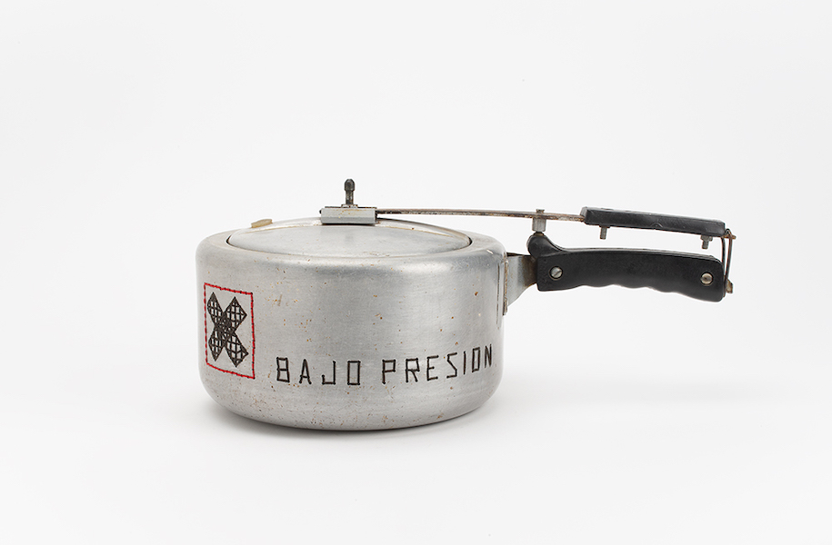 Aimee García Marrero, ‘Bajo presion,’ 2002. Pressure cooker with embroidery thread. Collection of ASU Art Museum. Purchased with the funds provided by The FUNd at Arizona State University Art Museum. Photography by Craig Smith 