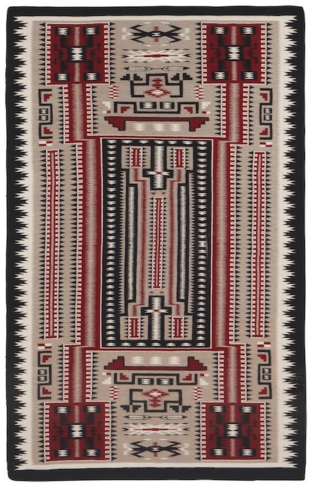 Navajo Teec Nos Pos storm pattern rug, mid- to late 20th century, Dine, estimated at $3,000-$5,000 