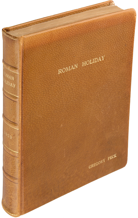 Gregory Peck’s personalized script for ‘Roman Holiday,’ $25,000. Image courtesy of Heritage Auctions