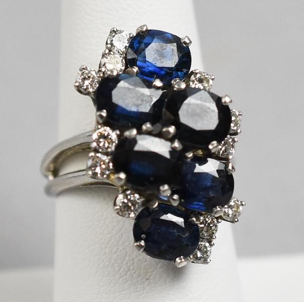 14K gold, sapphire and diamond ring, estimated at $5,000-$10,000