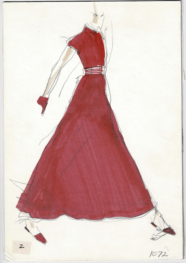 One from a group of 10 Joe Eula fashion illustrations for Geoffrey Beene, together estimated at $1,200-$1,800