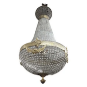 1970s Empire brass and glass chandelier, estimated at $8,000-$10,000