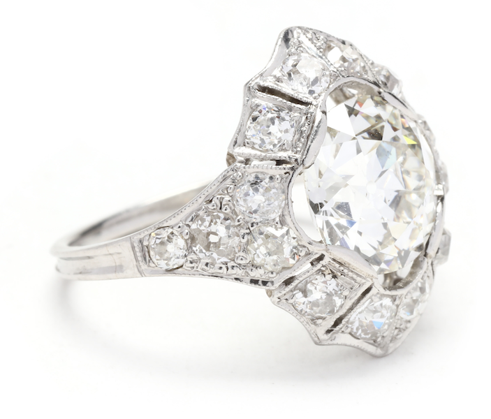 Platinum ring featuring a 3.19-carat diamond, estimated at $12,000-$22,000. Image courtesy of Leland Little Auctions