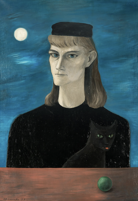A 1953 Gertrude Abercrombie work, ‘Self and Cat (Possims),’ earned $300,000 plus the buyer’s premium in September 2022. Image courtesy of Hindman and LiveAuctioneers