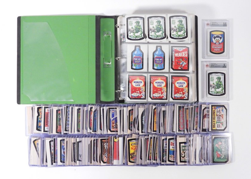 Lifetime original-owner collection of 1967-1977 Topps Wacky Packages sticker trading cards, estimated at $1,000-$2,000