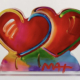 A signed Peter Max acrylic sculpture, ‘Two Hearts,’ realized $6,750 plus the buyer’s premium in January 2023. Image courtesy of Lion and Unicorn and LiveAuctioneers.