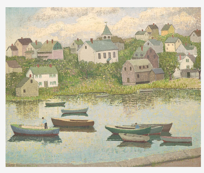 One of Emma Fordyce MacRae’s favorite painting spots is seen in ‘New England in September,’ which realized $19,000 plus the buyer’s premium in June 2022. Image courtesy of Freeman’s and LiveAuctioneers.