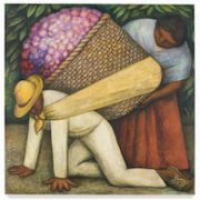 Diego Rivera, ‘The Flower Carrier,’ 1935, oil and tempera on Masonite, 48 by 47 3/4in. San Francisco Museum of Modern Art, Albert M. Bender Collection, gift of Albert M. Bender in memory of Caroline Walter. © 2022 Banco de Mexico Diego Rivera Frida Kahlo Museums Trust, Mexico, D.F. / Artists Rights Society (ARS), New York.