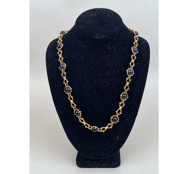 Tiffany & Co. 18K gold and onyx link necklace, estimated at $50-$5,000 