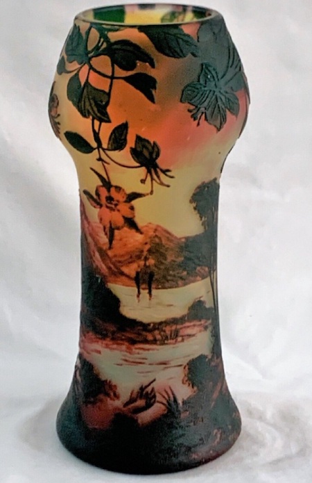 Daum pate-de-verre landscape cameo vase, estimated at $3,000-$5,000