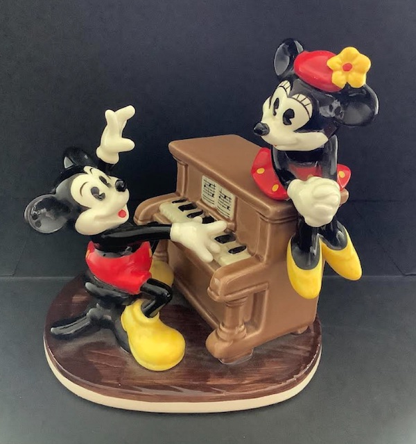 Mickey and Minnie Mouse porcelain wind-up figure, estimated at $250-$500