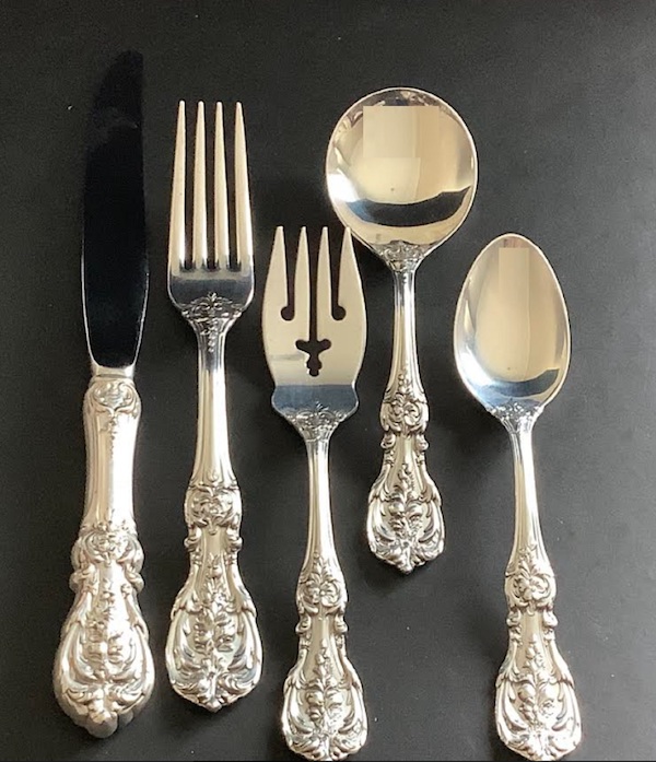 Selection from a 60-piece Reed & Barton flatware set in the Francis I pattern, estimated at $3,500-$8,000 
