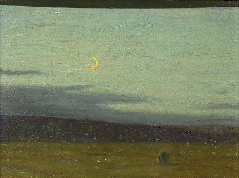 Crescent moon landscape by Charles Warren Eaton, estimated at $2,000-$3,000. Image courtesy of Willow Auction House
