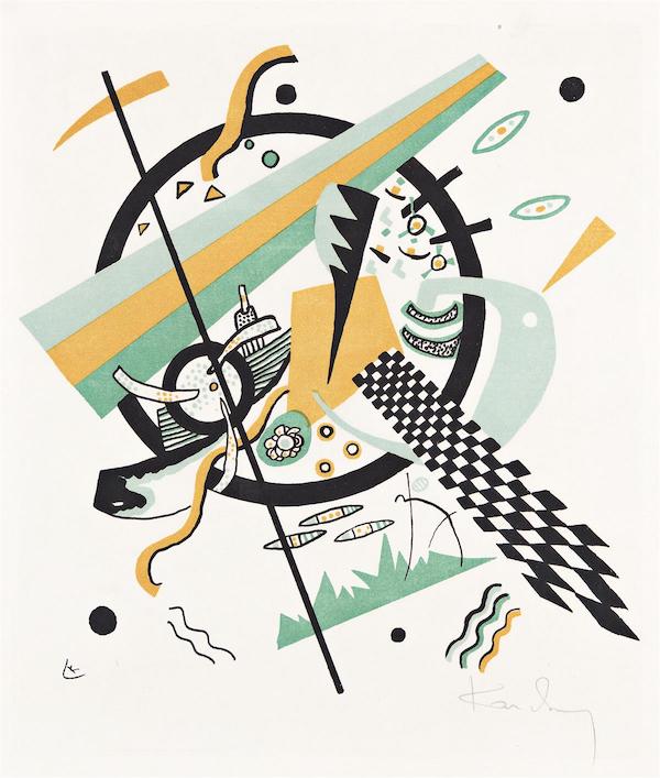 Wassily Kandinsky, ‘Klein Welten IV,’ estimated at $12,000-$18,000. Image courtesy of Swann Auction Galleries 