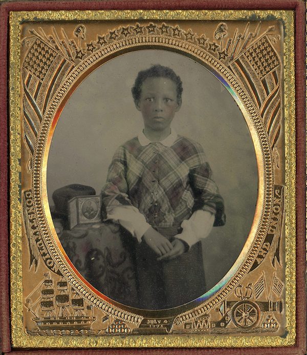 Unknown, ‘Child in Red Plaid,’ circa 1860. Ambrotype. Collection of Greg French. Courtesy of the Wadsworth Atheneum Museum of Art