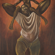 Ernie Barnes, ‘Daddy,’ estimated at $250,000-$350,000. Image courtesy of Swann Auction Galleries