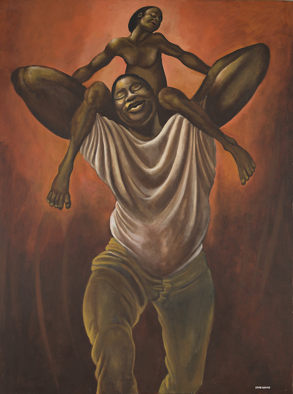 Ernie Barnes, ‘Daddy,’ estimated at $250,000-$350,000. Image courtesy of Swann Auction Galleries