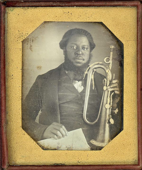 Unknown, ‘Bugle Player,’ circa 1846. Daguerreotype. Collection of Greg French. Courtesy of the Wadsworth Atheneum Museum of Art