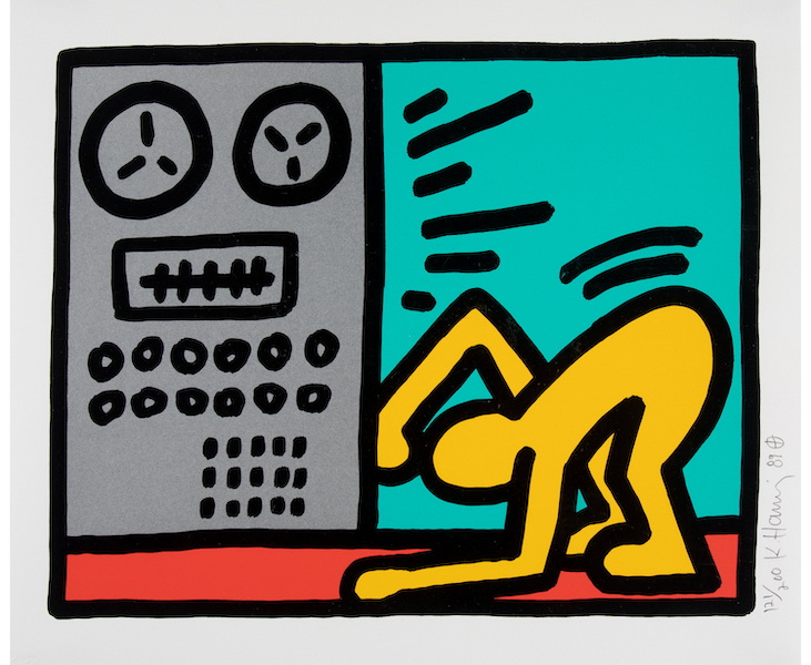 Keith Haring Pop Shop III, one from a complete set of four lithographs, estimated at $50,000-$70,000. Image courtesy of Heritage Auctions (ha.com)