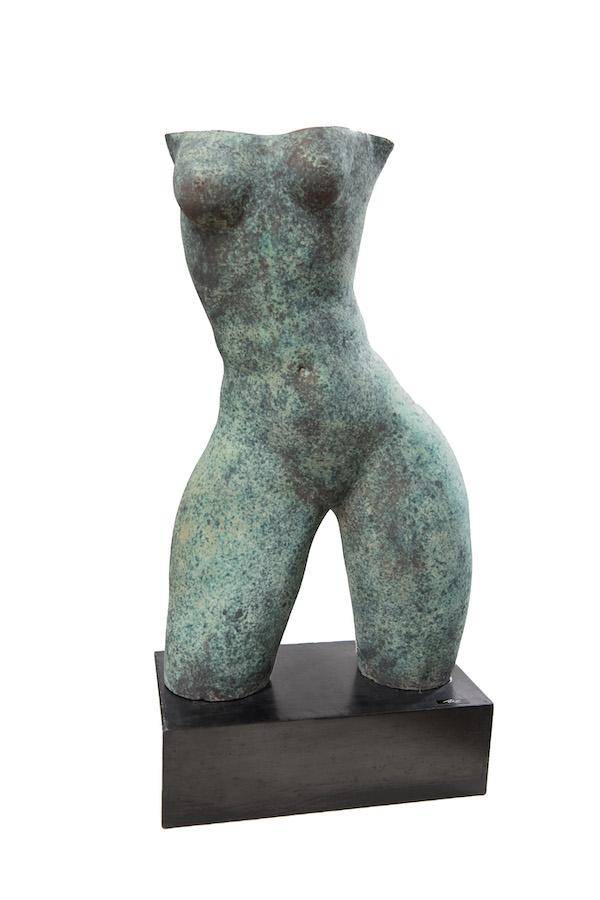 Bronze-clad sculpture of a nude torso of a woman, $1,408